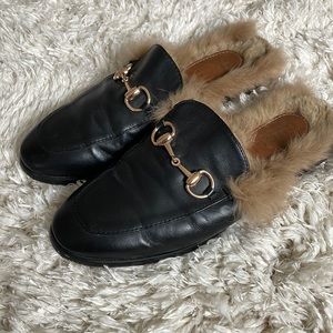 Gucci Princetown fur mules